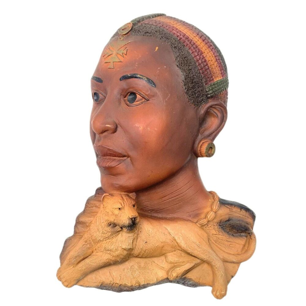 Female African Head Sculpture 1998 Vintage Dave Grossman Creations Legacy Series